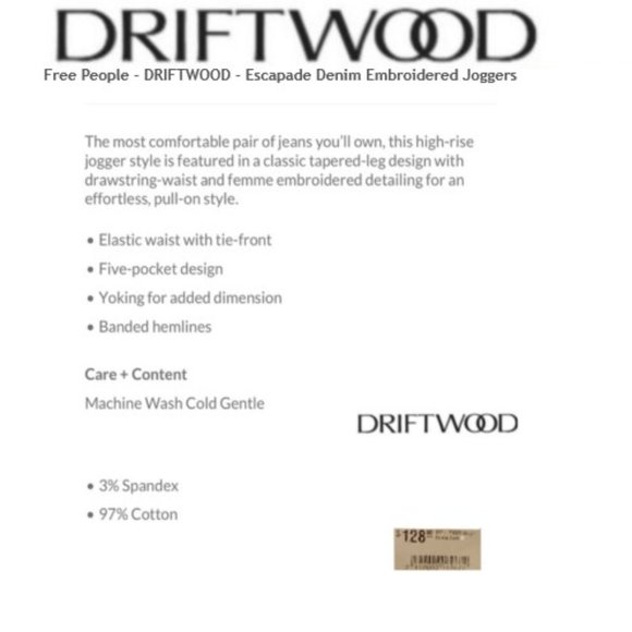 DRIFTWOOD - Escapade tropical floral embroidered Joggers NWT🆕⚡💥⚡💨🚚 - Picture 8 of 10